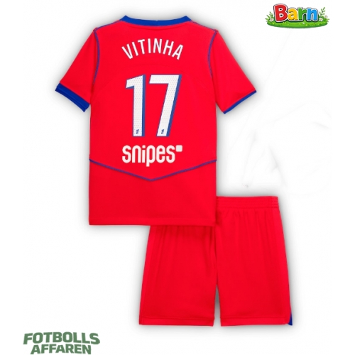 Paris Saint-Germain Vitinha #17 Tredjeställ Barn 2025-26 Kortärmad (+ Korta byxor)